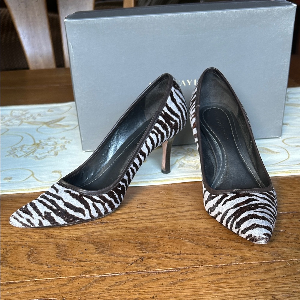 Ann Taylor Brown and gray  Zebra Heels